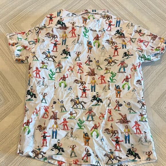 Eticet Boys Colorful Cowboy Wester Graphic Short Sleeve Button Down Shirt - Picture 6 of 6